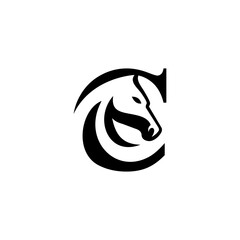 letter C horse logo 
