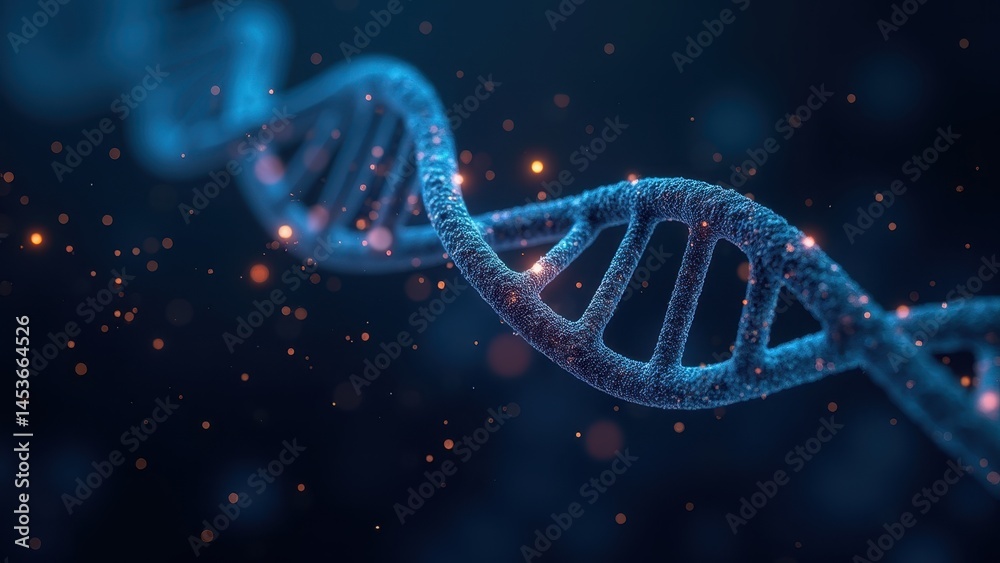 Poster detailed visualization of dna structure with bioinformatics texture