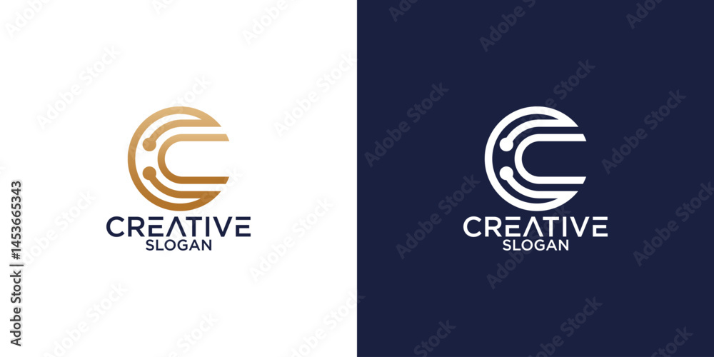 Fototapete initial c abstract monogram logo vector design