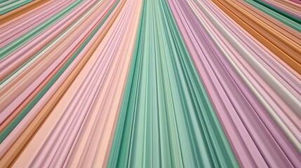 Abstract Pastel Striped Background Design Soft Pink Peach Mint Green Hues Converge Radially