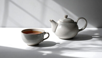 Serene Still Life: Tea Time in Natural Light