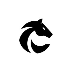 letter C horse logo 