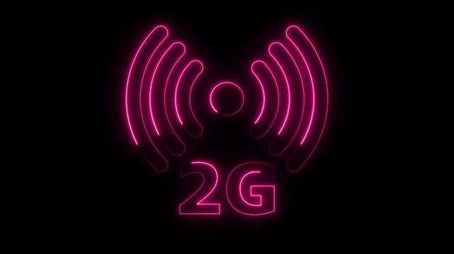 2G network icon, 2G connection network and signal waves ,technology. communication. 2g High Speed Internet Connection, harmful radio frequency for human. Smart-phone network.