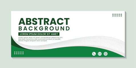 Simple banner green wave pattern design