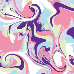 A colorful abstract marble pattern featuring pastel pink, purple, blue, and white hues blending together in organic swirls. Perfect for modern design, art, wallpaper, or backgrounds.