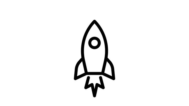Rocket Icon Animation | Looping UI UX Element with Transparent Background