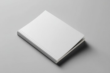 Clean white blank book mockup for design presentation and branding use
