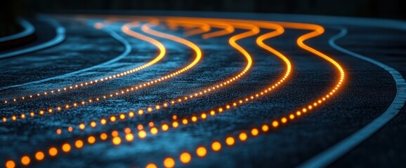 Abstract glowing pathways