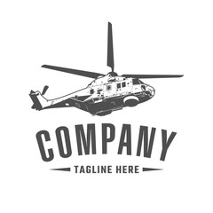 Black hawk helicopter logo vector, landscape, army, easy to edit !! © Saydn