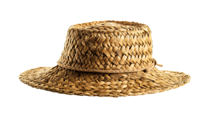 Classic Straw Gardener Sun Hat, woven raffia, cut out transparent