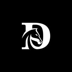 letter D horse logo
