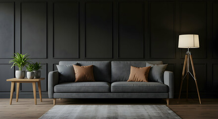 Stylish Living Room with Modern Sofa and Elegant Home Decor Elements