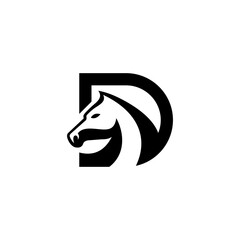 letter D horse logo