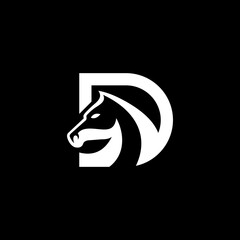 letter D horse logo
