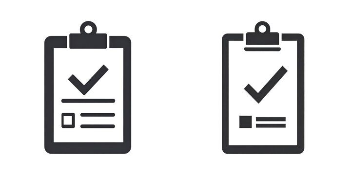 Two checklist clipboards with checkmarks and lines indicating completed tasks.