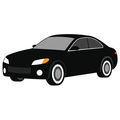 Fototapeta premium black realistic car on clean white background