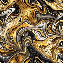 Obraz premium Gold and black swirl pattern. Graphic, vector, illustration, art, icon, design, clipart, sketch, watercolor, mockup, abstract, digital, stock, image, AI