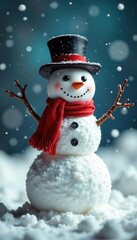 Fototapeta premium Office snowman built with playful accessories , building, branches