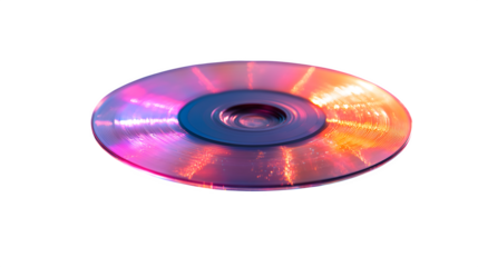 Realistic compact CD or DVD disc in plastic 3D style, isolated on white background