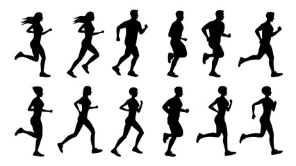vector silhouettes of women