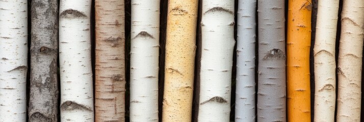 A sublime symphony of birch bark textures evokes winter solstice musings, Scandinavian midsummer dreams, and woodland whispers in unity