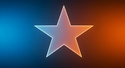 Fototapeta premium Abstract Star Shape with Gradient Background in Blue and Orange Hues