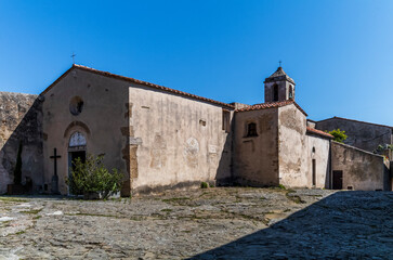 The church of Populonia in Tuscany in a sunny spring day