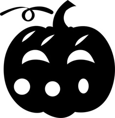 set of Halloween pumpkins Halloween pumpkin icons Icon illustration of a set of Halloween pumpkin silhouettes of plants black and white vector illustration, isolated on transparent background