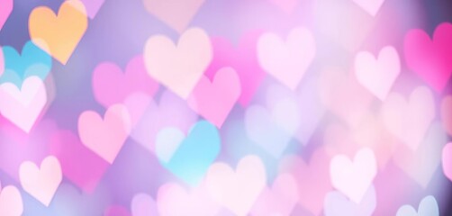 Abstract swirling heart shapes, pastel colors, soft focus, bokeh, design, bokeh lights