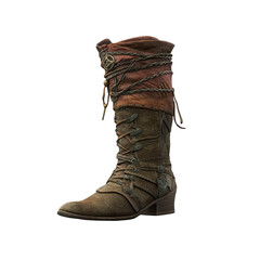 Medieval Fantasy Leather Boot with Ornate Details - 3D Render