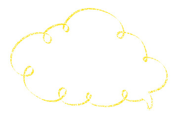 Cloud icon black line grain effect. could outline illustration, handwritten speech bubble