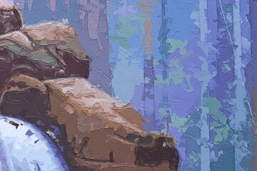 Various oil paintings, flowers, lotus leaves, ponds, spiders, parrots, butterflies, dragonflies, bees, strawberries, landscapes, ducks