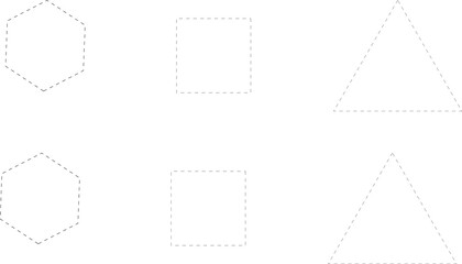 Grey Dashed Outlined Shapes with No Fill