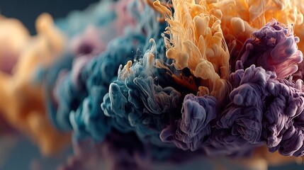 Colorful ink swirling in abstract patterns
