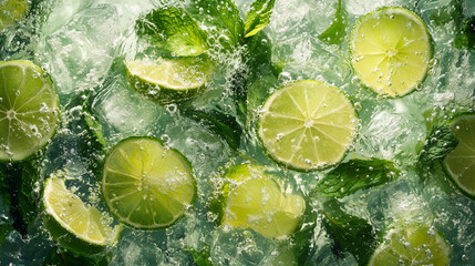Refreshing Lime Mint Ice Drink