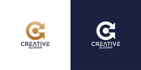 initial c abstract arrow monogram logo vector design