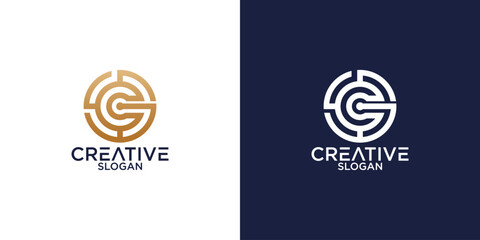 initials sc abstract monogram logo vector design