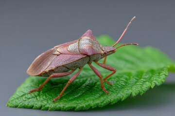 Naklejka premium Shield Bug on Leaf