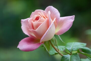 Pink Rose Blossom with Dew