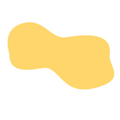 A bright yellow abstract shape with smooth, rounded edges. Its playful form and vibrant color enhance modern and artistic designs.