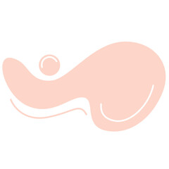 A soft pink abstract shape with smooth, organic curves. Its fluid form and pastel tone enhance modern and artistic designs.