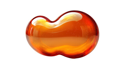 Orange chat bubble icon in cartoon 3D style, isolated on white background