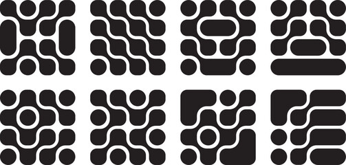 black liquid connected circle dots.metaballs blob pattern. abstarct geometric shapes