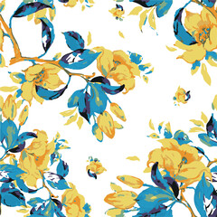 Fototapeta premium abstract, vector, monochrome, big flowers, all over textiles design, illustration digital image can be used for wrapping paper