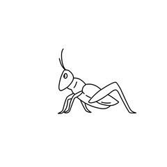 grasshopper line icon