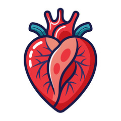 Heart Illustration with Vibrant Colors and Details  