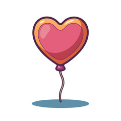 Heart-shaped balloon floating in the air with shadow  