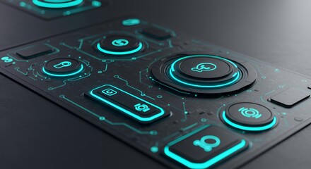 Futuristic Control Panel:  Advanced Technology Interface Design