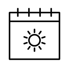 Simple summertime calendar icon. Vector.