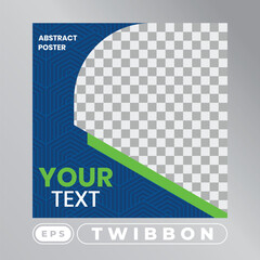 Twibbon media banner vector template